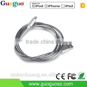 Wholesale Promotion Metal Braided Tranfer 8 Pin Mfi Data Cable for Iphone7 thumbnail-3