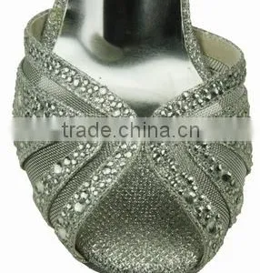Silver Sparkle Crystal Ladies Latin Dance Shoes Produced by Suphini thumbnail-2