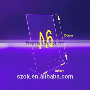 Hot Sale Clear A6 Slanted Acrylic Plastic Menu Holder thumbnail-1
