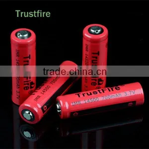 Trustfire IMR14500 Lithium Battery 700mAh 3.7V High Drain Battery Rechargeable Factory thumbnail-1