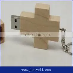 Custom Usb Flash Drive Wooden Mini Cross Usb Stick Drive thumbnail-2