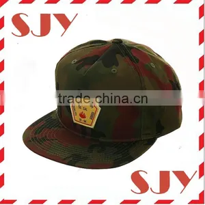 Custom Camo Flat Brim Fitted Embroidery Canada Flag Hat thumbnail-1