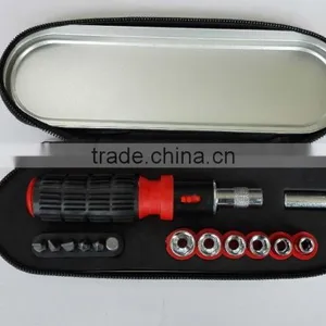 15pcs Ratchet Handle Socket Set Bit Set Kraft Tool Box thumbnail-3