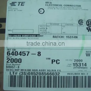 2.54mm Pitch PCB Wire to Board Connector TE 8P MAT100 HDR ASSY SQ Connector 640457-8 Right Angle Header 8 Pin Through Hole thumbnail-2