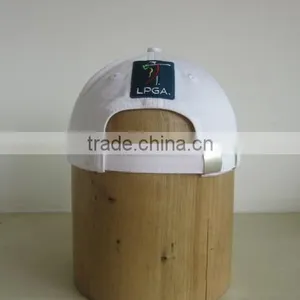 White Cotton Golf Caps Flat Embroidery Golf Cap Wholesale thumbnail-5