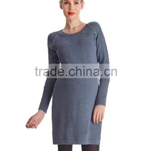 Knitted Long Sleeve Maternity Dresses for Office Fashion Style thumbnail-4