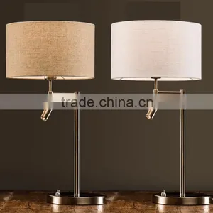 New Arrival Modern Metal Body And Fabric Lampshade With Led Floor And Table Lamps/Lights For Hotel thumbnail-1