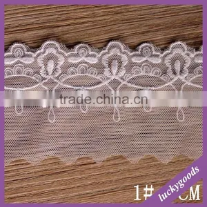 LLS006 Fashionable DIY White Embroidery Lace Trim for Sale thumbnail-3