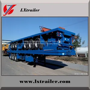 3 Axles 45Tons Flatbed Wood Logging Transport Semi Trailer thumbnail-1