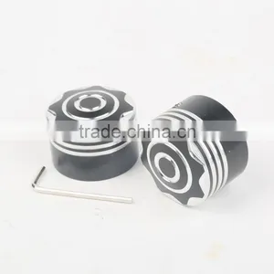 Black Front Axle Nut Covers For Dyna Softail Electra Glide Trike thumbnail-2