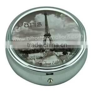 Round Metal Pill Box With 3 Compartments thumbnail-1