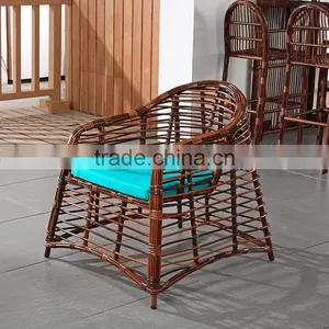 Brown Color Poly Rattan Garden Furniture Set 1 Table 4 Chairs thumbnail-2