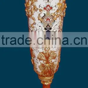 Elegant White Handicraft Ceramic Flower Receptacle With Lady Dancing thumbnail-6