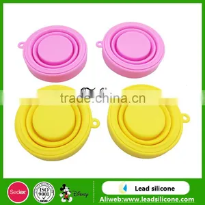 Heat Resistant Collapsible Double Wall Glass Cup With Silicone Lid thumbnail-1