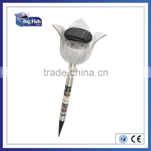 Single Solar Powered Post Lights With Tulip /Stainless Steel Single Post Solar Tulip Lights/ Tulip Flower Solar Lights thumbnail-1
