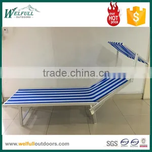 Canopy Folding Aluminium Sun Beach Bed thumbnail-1
