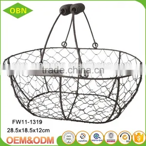 Handmade Small Chicken Wire Basket Wholesale With Handle thumbnail-1