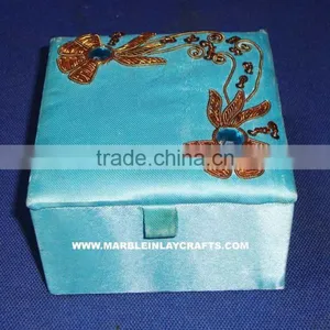 Home Decorative Hand Zari Embroidery Boxes thumbnail-1