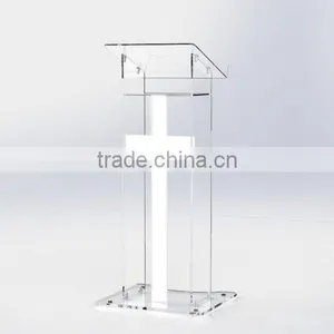 Factory Wholesale Clear Acrylic Modern Design Church Pulpit thumbnail-1