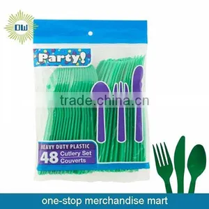 48pcs Color Plastic Party Cutlery Set thumbnail-1