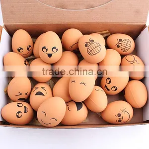 Spot Wholesale Pet Egg Shaped Elastic Rubber Ball Funny Expression Chew Toy Ball 4*5.6cm thumbnail-1