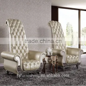 Fancy SUPER High Back Super King Living Room Decoration Leisure Chair Genuine Leather Wedding Chair Hotel Chair thumbnail-1