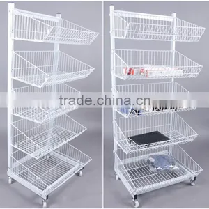 2016 Wholesale White Metal Storage Rack Shelf With Wheels thumbnail-1