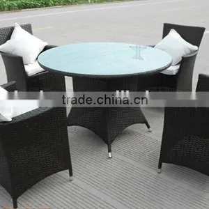 Basic Style Rattan Wicker Round Table With Chairs thumbnail-1