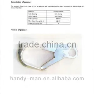 A7312 CE EN362 Forged Aluminum Double Action Safety Rebar Hook thumbnail-6
