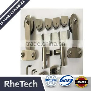 Satin Stainless Steel 304 Nylon Sliding Door Guide Rail Roller Wheel Hardware thumbnail-1