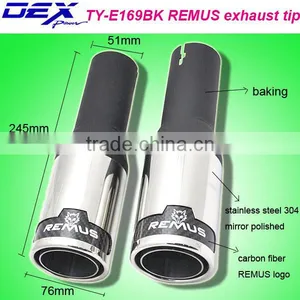 High Quality Automotive Part Stainless Steel 304 and Carbon Fiber Universal Exhaust Tip thumbnail-1