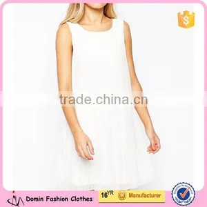 2015 Hot Sale Tailored Sleeveless Shift Dress With Pleats thumbnail-2