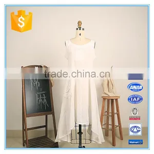 Summer Women Elegant Sleeveless Linen Cotton Asymmetrical Beach Dress thumbnail-1