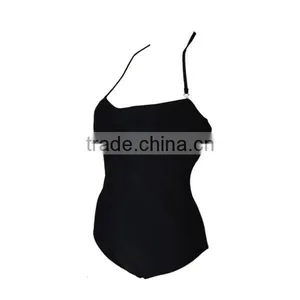Simple Design Black One Piece Swimsuit Bating Suit thumbnail-3