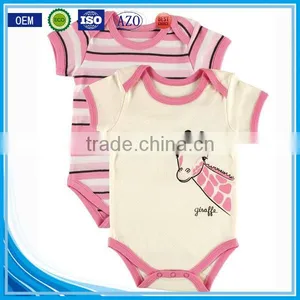 Re Stripe Applique Bear Organic Cotton Summer Wear Short Sleeve Wholesale Pattern Custom Made Kids Jumpsuit thumbnail-1