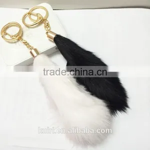 Fashion Handbag Accessories Fox Fur Tail Keychain thumbnail-4