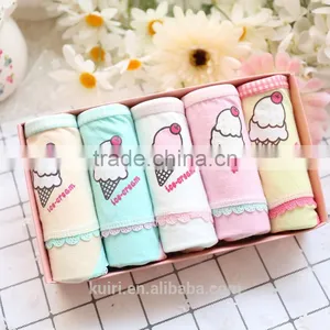 Hot Sale Ice Cream Cotton Underwear Cute Young Girls Panties Briefs Gift Box thumbnail-6