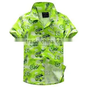 Boys Summer Short Sleeve t Shirt New Arrival Fashion Aloha Hawaiian Floral Shirt for Boy thumbnail-1
