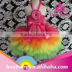 Fairy Kids Crochet Top Tutu Lined Bottom Tulle Mermaid Wedding Dress thumbnail-1