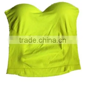Seamless Strapless Crop Pad Bustier Bra Corset Bralet Top thumbnail-1