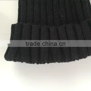 Myfur Hot Sale Black Winter Crochet Beanie Hat With Removable Fox Fur Bobble thumbnail-5
