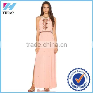 Yihao Women Boutique Patchwork Western Prom Long Chiffon Maxi Dress Dresses 2016 thumbnail-1