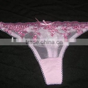 Embroidery Sexy G-string for Young Lady(OEM)/sexy Sex Girls Photos Thong g String thumbnail-1
