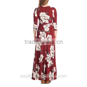 2017 OEM Hot Lady Sexy Floral Photo Maternity Nursing Wrap Dress thumbnail-5