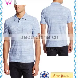 Latest Designs White Orange Black Striped Collar Tee Polo T-shirt for Men thumbnail-3