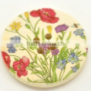 Bulk Sale Scrapbooking Flower 4 Holes Wood Painting Sewing Buttons thumbnail-3