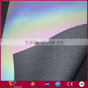 High Visibility 0.8mm Iridescent Reflective Synthetic PU Leather for Shoes thumbnail-1