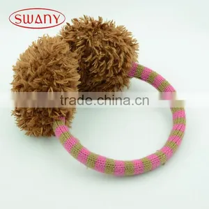 Reliable High Tensile Winter Grey Pompon Earmuffs thumbnail-1