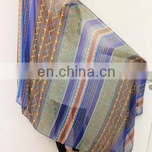 Blue Ttextured Geometric Ripple Gaze de Paris Simple Elegant Women Fashion Scarves thumbnail-4
