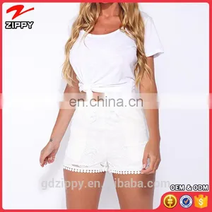 2016 New Fashion White Beach Lace Shorts Women thumbnail-1